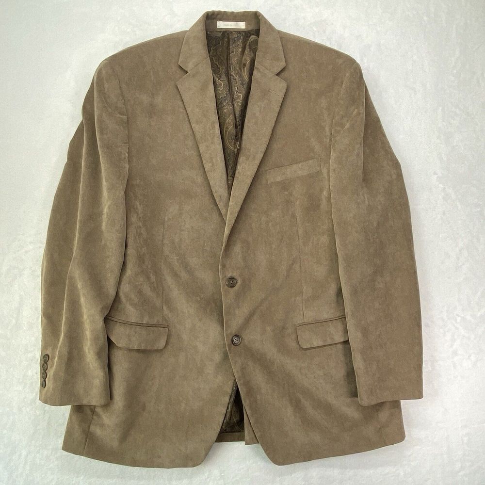 Lauren Ralph Lauren Mens 46L Tan Corduroy Blazer Sport Coat Suit Jacket 2 Button